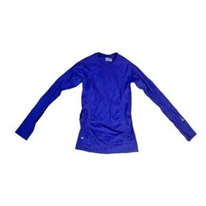Women S Athleta Long Slv Seamless Blue Shirt Top Limitless Running Reflective